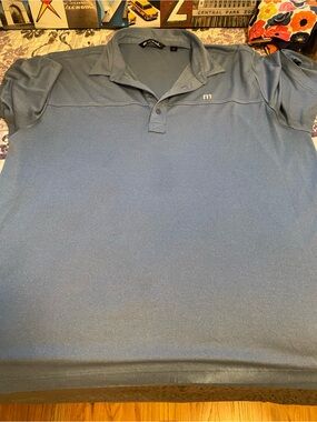 Travis Mathew Men's Slate Blue Performance Polo